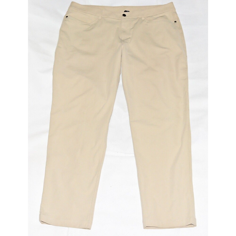 Lululemon ABC Classic Fit Warpstreme LM5AQ9S Men's Beige Pants Size 38